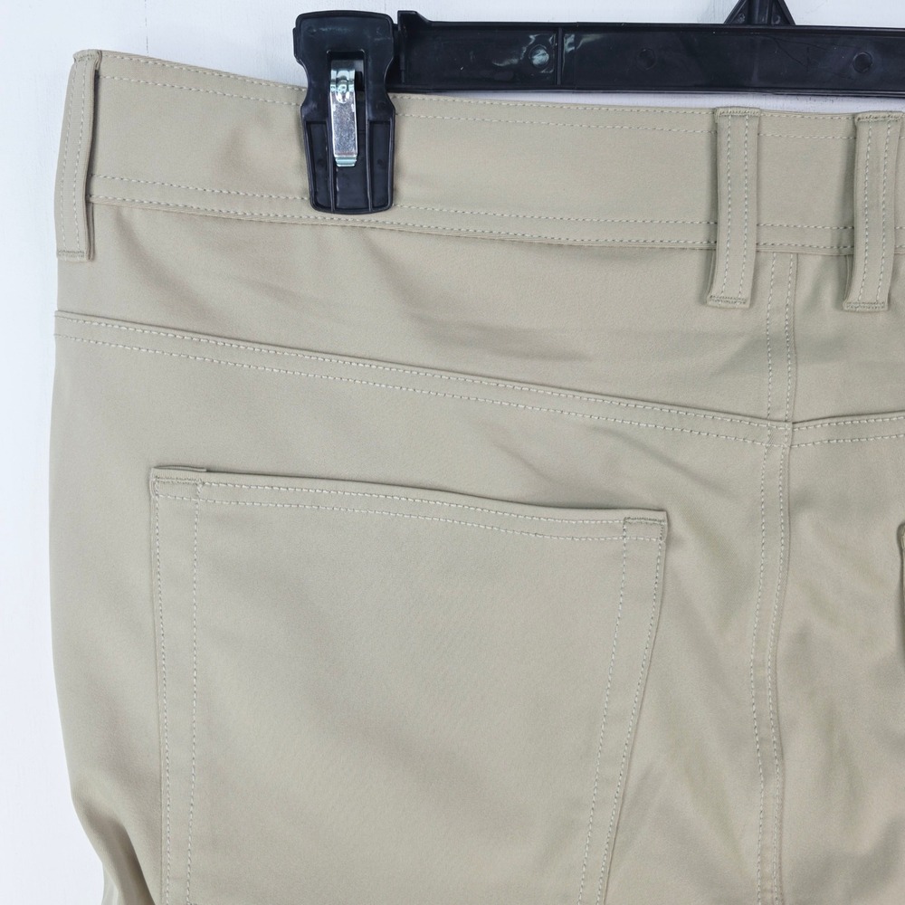 Rhone Commuter Pants Mens 36x32 Khaki Tan Slim Fit Stretch 5-Pocket Trousers - Picture 11 of 15